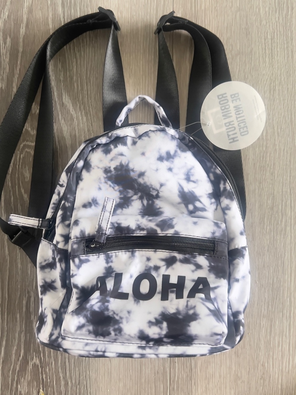 Robin Ruth Black and White Tie-Dye 'ALOHA' Kids Mini Backpack